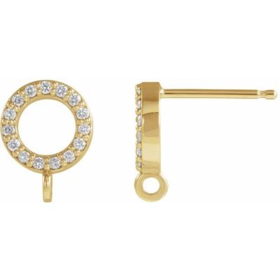 14K Yellow Gold .06 CTW Diamond Earring Top 