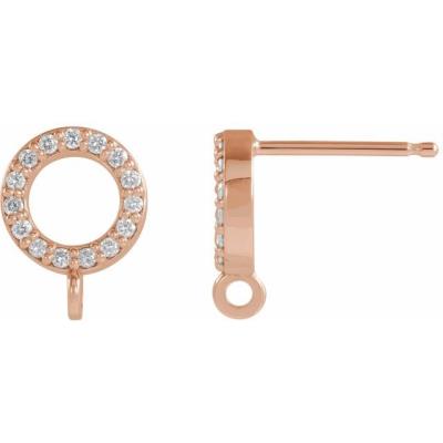 14K Rose .06 CTW Diamond Earring Top