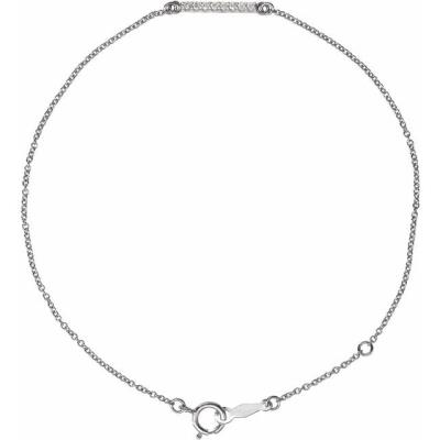 14K White .07 CTW Diamond Bar Bracelet