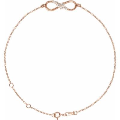 14K Rose 1/8 CTW Diamond Infinity 6 1/2-7 1/2" Bracelet