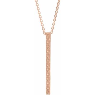 14K Rose Sculptural-Inspired Bar 16-18" Necklace