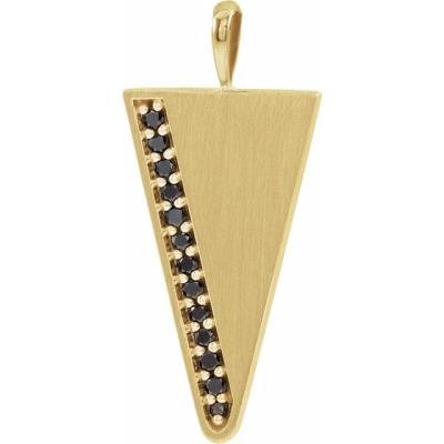 14K Yellow Gold 1/5 CTW Black Diamond Triangle Pendant
