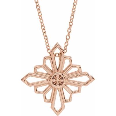 14K Rose Vintage-Inspired Geometric 16-18" Necklace
