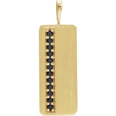 14K Yellow Gold 1/5 CTW Black Diamond Pendant