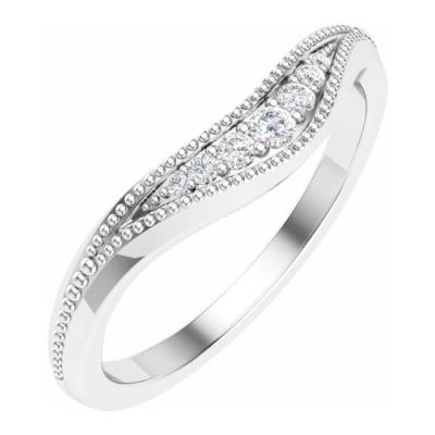 Ladies 14K White .06 CTW Diamond Milgrain Band  