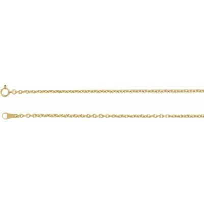 18K Yellow Gold 2.2 mm Cable 18" Chain with Spring Ring