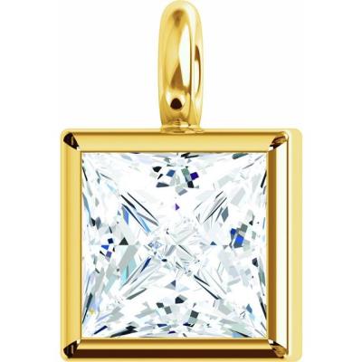 14K Yellow Gold 1/6 CTW Diamond Micro Bezel Dangle