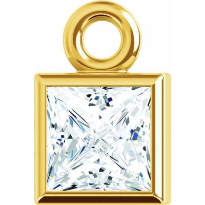 14K Yellow Gold 1/6 CT Diamond Micro Bezel Dangle