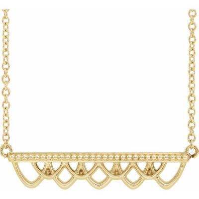 14K Yellow Gold Vintage-Inspired Bar 18" Necklace 
