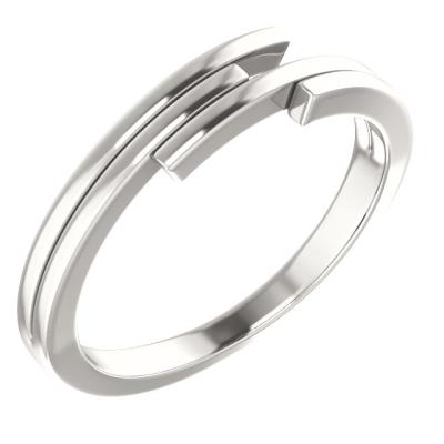 Ladies 14K White Geometric Ring 