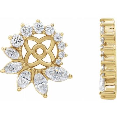 14K Yellow Gold 7/8 CTW Diamond Earring Jackets with 6 mm ID