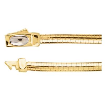 14K Yellow Gold & White 3 mm Two-Tone Reversible Omega 16" Chain