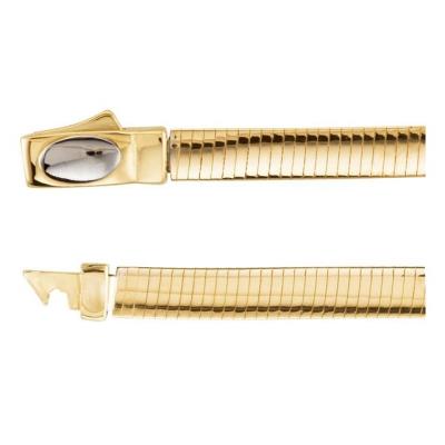 Ladies 14K Yellow Gold & White 4 mm Two-Tone Reversible Omega 7" Chain