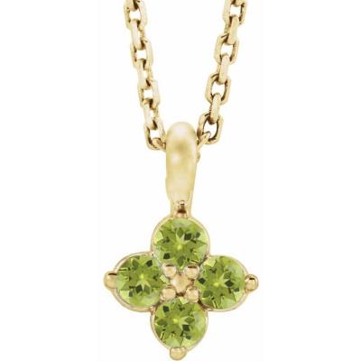 14K Yellow Gold Youth Peridot 16-18" Necklace