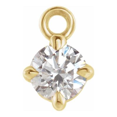 14K Yellow Gold 1/10 CTW Diamond Basket Dangle