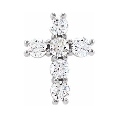14K White 1/3 CTW Diamond Cross Pendant