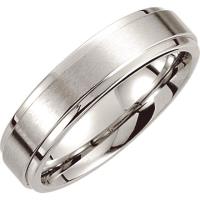 Cobalt 6 mm Satin Finished Ridged Band Cobalt 6 mm Satin Finished Ridged Band