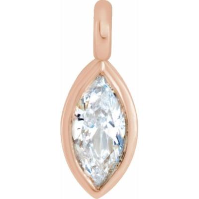 14K Rose .07 CTW Diamond Micro Bezel Dangle