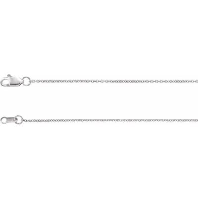 18K White 1 mm Solid Cable 16" Chain