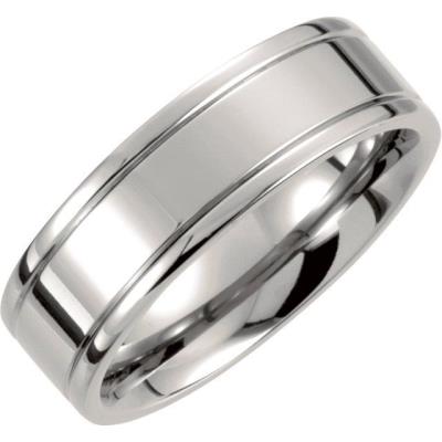 Ladies Titanium 7 mm Grooved Band Size 8.5