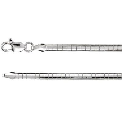 Sterling Silver 3 mm Domed Omega 16" Chain
