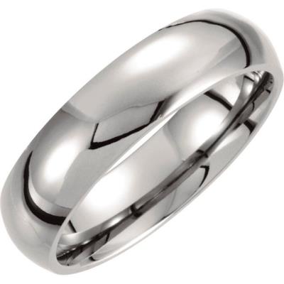 Ladies Titanium 6 mm Domed Polished Band Size 7