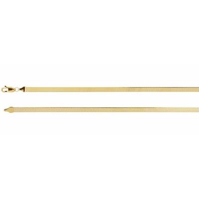 14K Yellow Gold 3.8 mm Solid Flexible Herringbone 18" Chain

