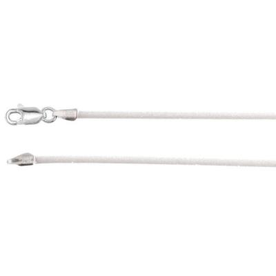 Sterling Silver 2 mm Clear Rubber Cord 16" Necklace 