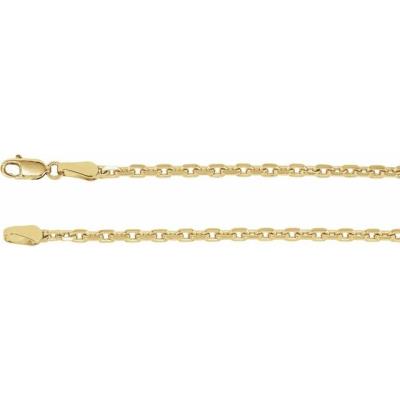 14K Yellow Gold 2.5 mm Diamond-Cut Cable 18" Chain
