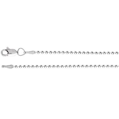 14K White 1.5 mm Bead 16" Chain