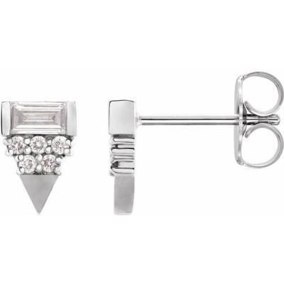 14K White 1/4 CTW Diamond Geometric Earrings