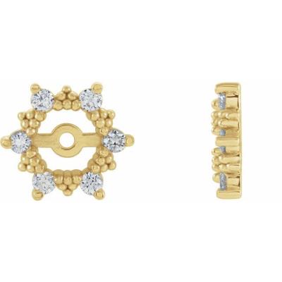 14K Yellow Gold 1/4 CTW Diamond Earring Jackets with 4.5mm ID