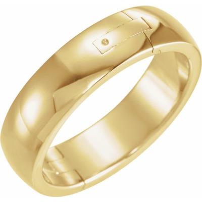 14K Yellow Gold 6 mm Adjustable Band Size 10