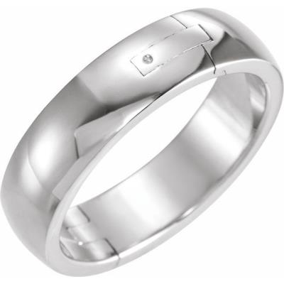 14K White 6 mm Adjustable Band Size 8.5