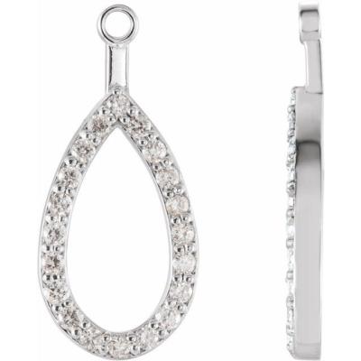 Ladies 14K White 1/5 CTW Diamond Teardrop Earring Jackets