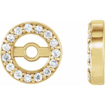 14K Yellow Gold .07 CTW Diamond Earring Jackets with 3.4 mm ID