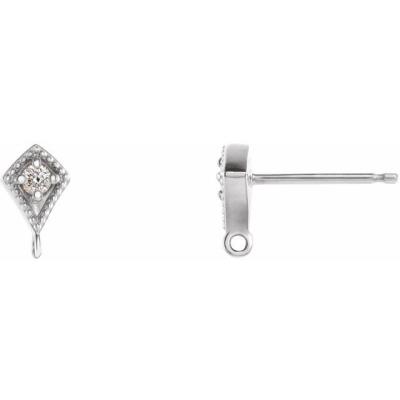 14K White .03 CTW Diamond Earring Top
