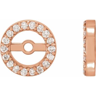 14K Rose 1/8 CTW Diamond Earring Jackets with 5.1 mm ID