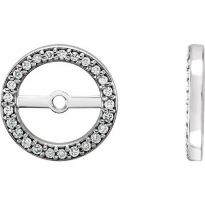 14K White 1/8 CTW Diamond Earring Jackets with 6.9 mm ID
