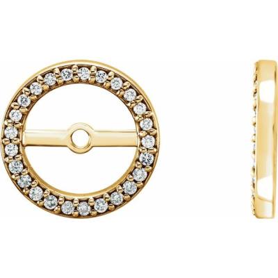 14K Yellow Gold 1/10 CTW Diamond Earring Jackets with 5.9 mm ID