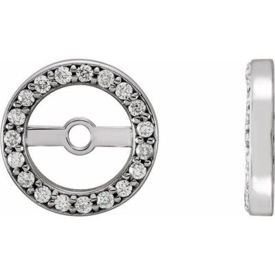 14K White 1/8 CTW Diamond Earring Jackets with 5.1 mm ID