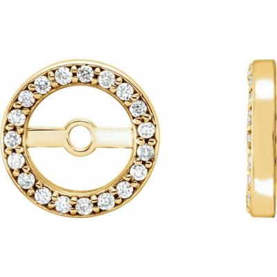 Ladies 14K Yellow Gold .08 CTW Diamond Earring Jackets with 4.4 mm ID
