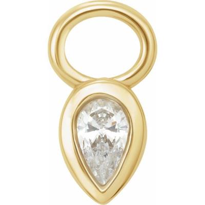 14K Yellow Gold 1/5 CT Diamond Bezel-Set Hoop Charm