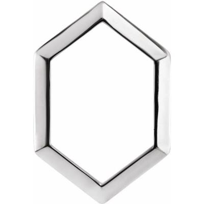 14K White 21.7x14.6 mm Geometric Pendant
