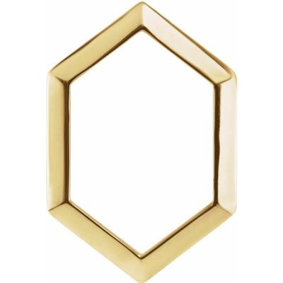 14K Yellow Gold 21.7x14.6 mm Geometric Pendant