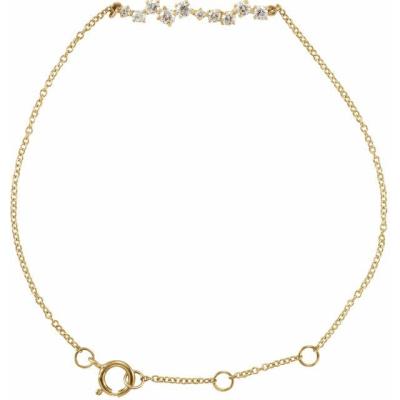 14K Yellow Gold 1/3 CTW Diamond Bar 7" Bracelet
