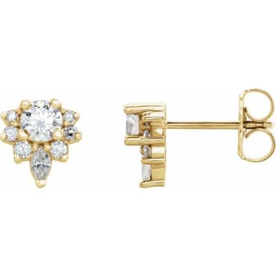 14K Yellow Gold 1/2 CTW Diamond Earrings