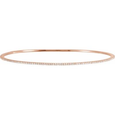 Ladies 14K Rose 1 CTW Diamond Stackable Bangle 8" Bracelet