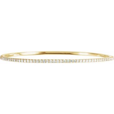 Ladies 14K Yellow Gold 3 CTW Diamond Stackable Bangle 8" Bracelet