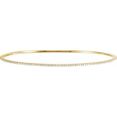 Ladies 14K Yellow Gold 1 CTW Diamond Stackable Bangle 8" Bracelet
